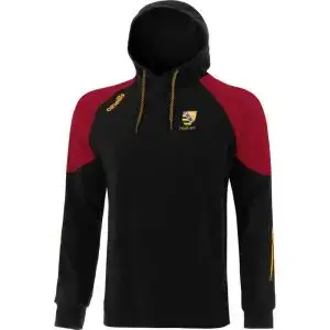 Oslo Fleece Overhead Hoodie (black/maroon/amber)